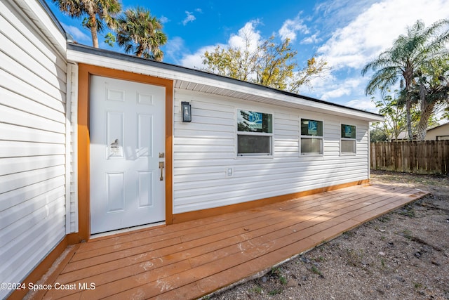 exterior space featuring a deck