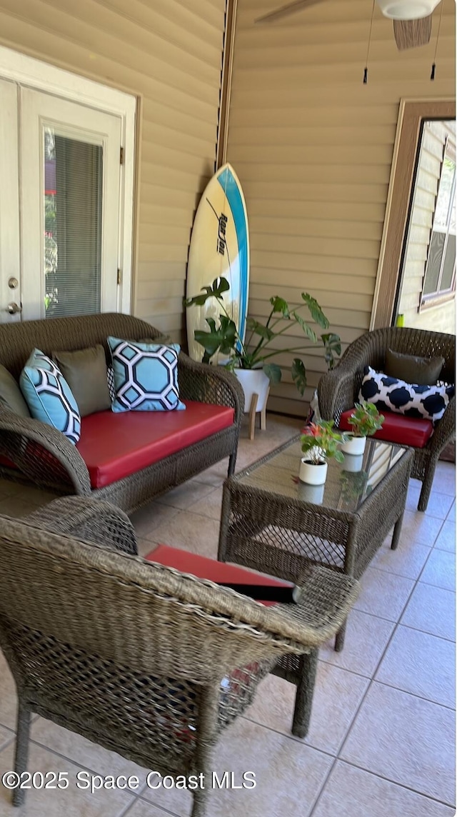 view of patio featuring an outdoor living space