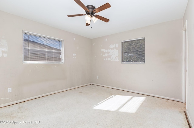 unfurnished room featuring ceiling fan