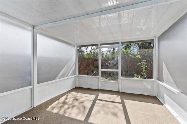 view of unfurnished sunroom