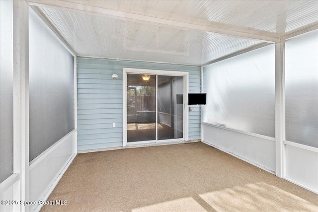 view of unfurnished sunroom