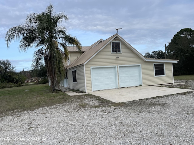 exterior space featuring a garage