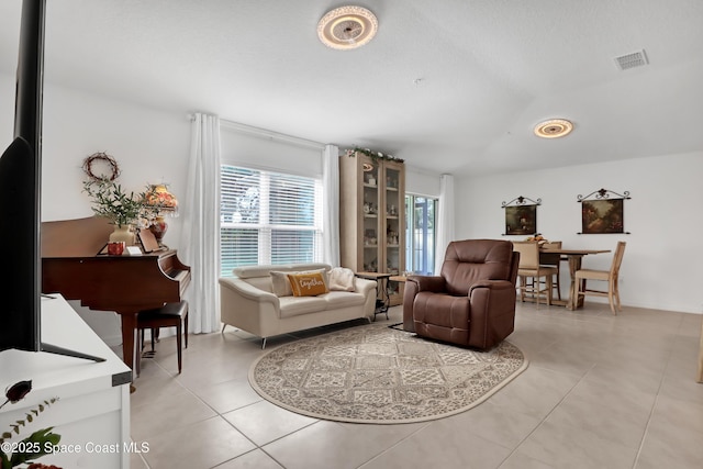 view of tiled living room