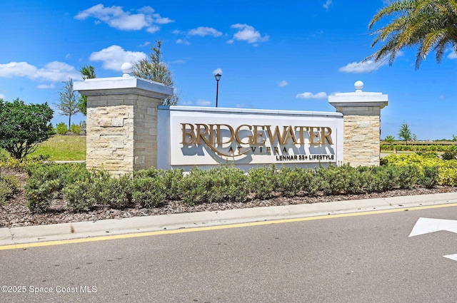 view of community sign