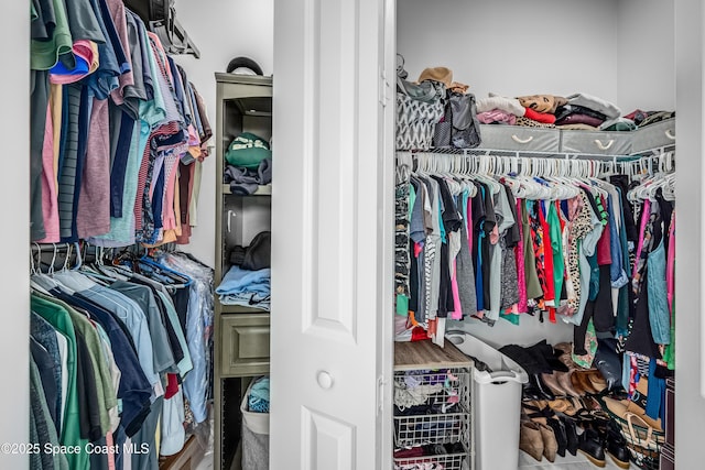 view of walk in closet