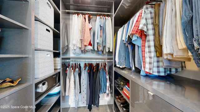 view of walk in closet