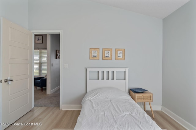 bedroom featuring light hardwood / wood-style flooring