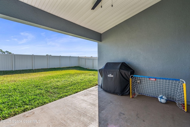 view of patio / terrace with a grill