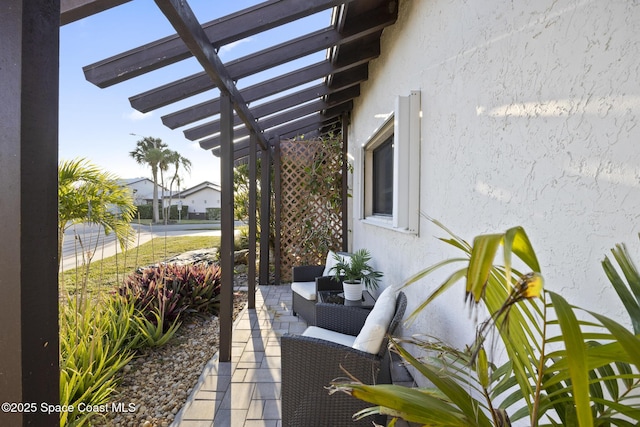 view of patio with a pergola