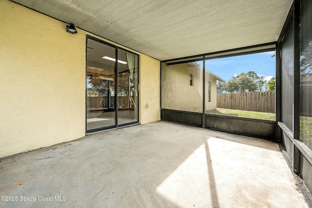 view of unfurnished sunroom