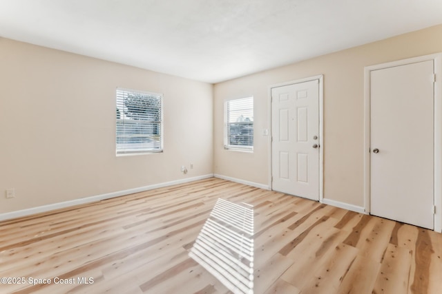 unfurnished bedroom with light hardwood / wood-style floors