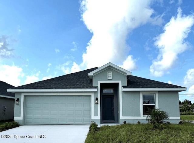 view of front facade with a garage