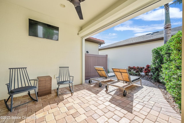 view of patio / terrace with ceiling fan