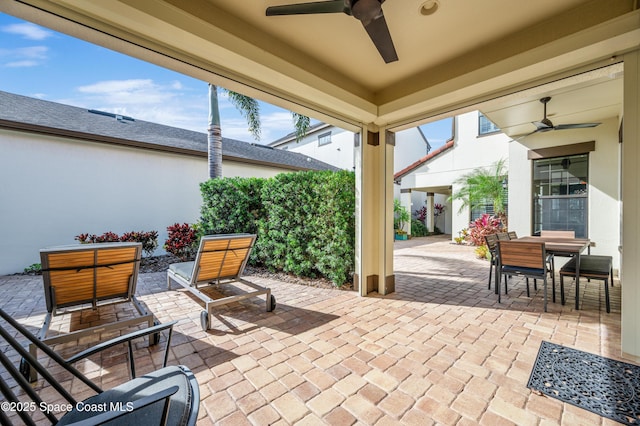 view of patio / terrace with ceiling fan