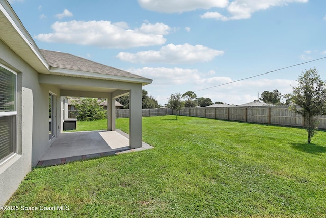 view of yard with a patio