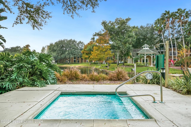 view of pool featuring a gazebo