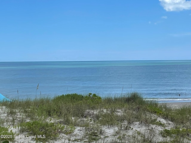 property view of water featuring a view of the beach