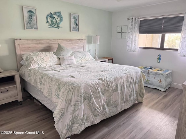 bedroom featuring wood-type flooring