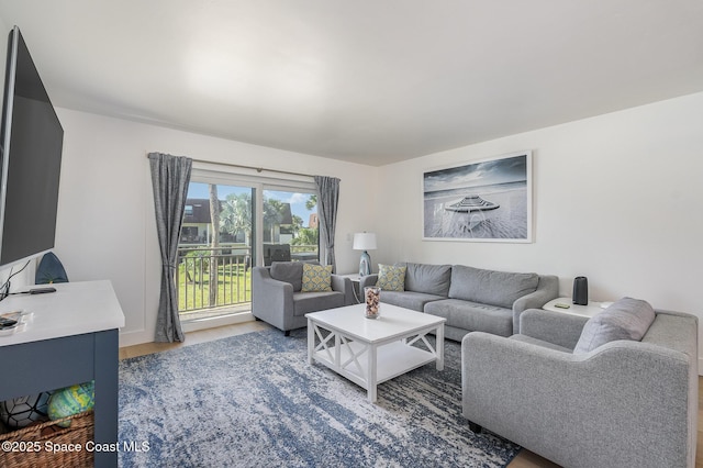 living room featuring hardwood / wood-style flooring