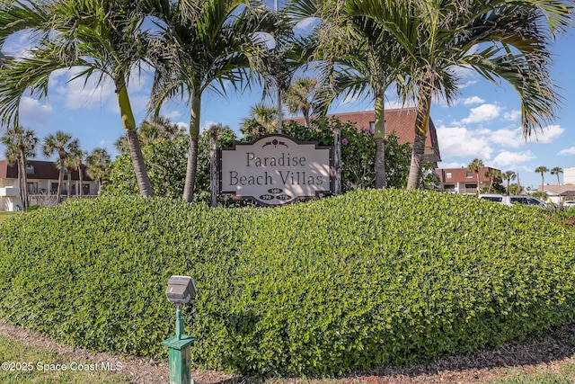 view of community sign