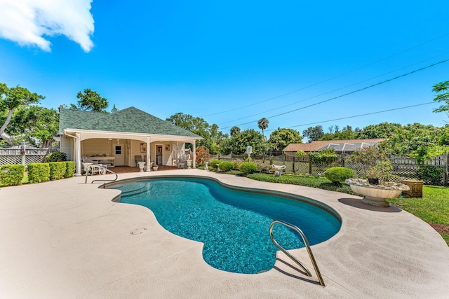 view of pool with a patio