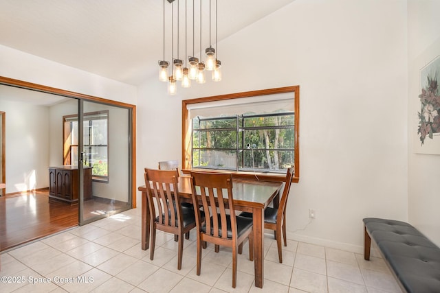 view of tiled dining area