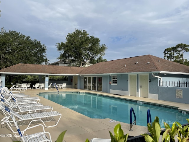 view of pool featuring a patio