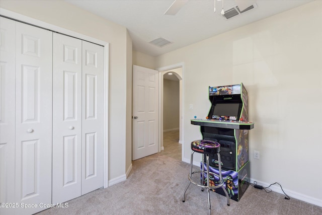 office featuring light colored carpet