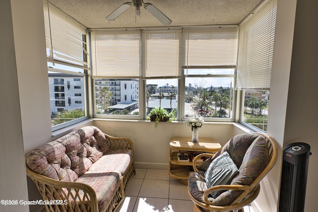 4700 Ocean Beach Blvd Unit 404, Cocoa Beach, FL 32931 - sunroom / solarium featuring tile patterned floors and a textured ceiling