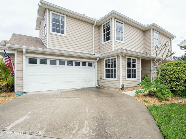 view of front property with a garage