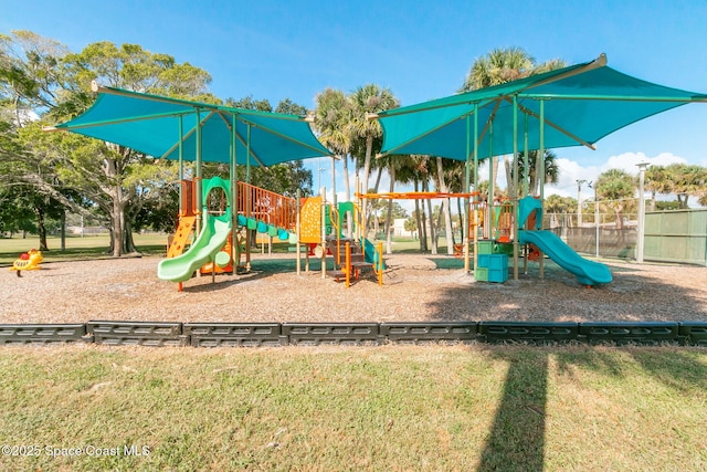 view of playground featuring a yard