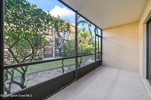 view of unfurnished sunroom