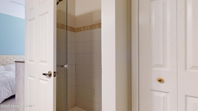 bathroom featuring walk in shower