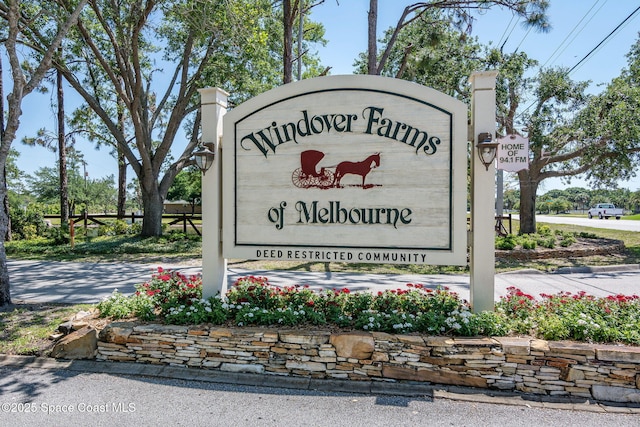 view of community sign