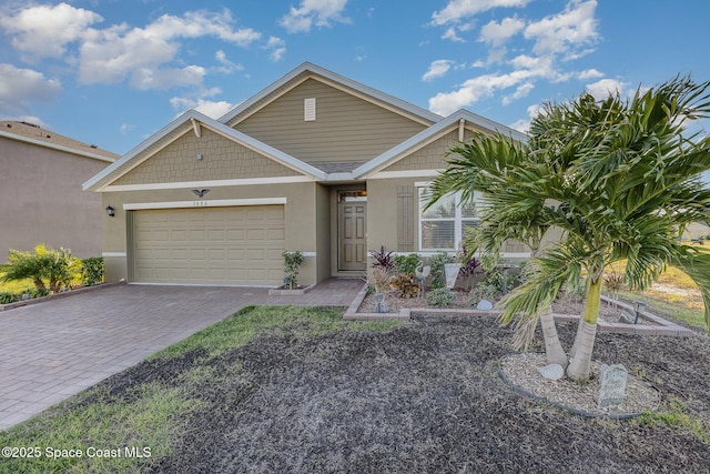 view of front of house with a garage