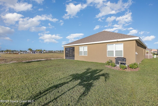 view of property exterior with a yard