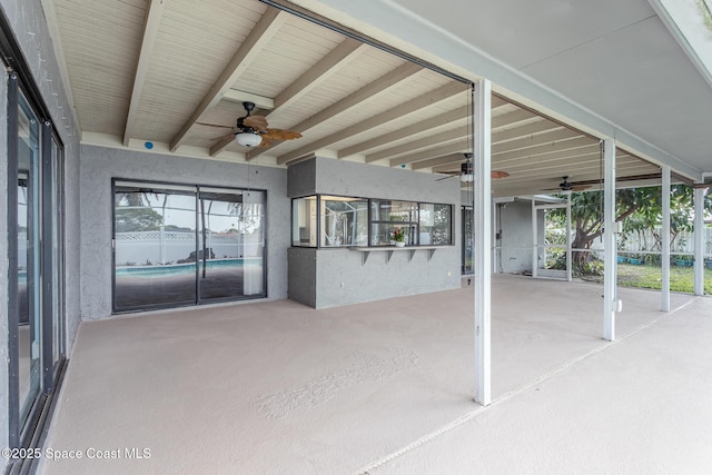 view of patio with ceiling fan