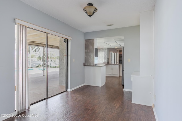 interior space featuring dark wood-type flooring and plenty of natural light