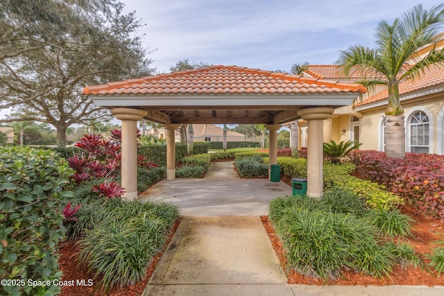 view of patio featuring a gazebo