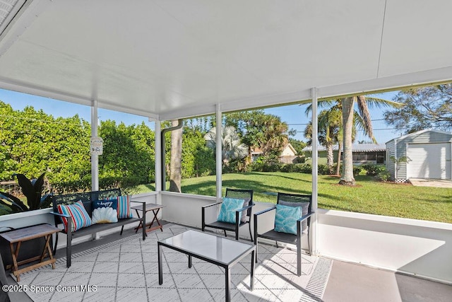 view of sunroom