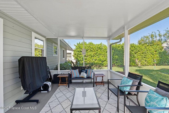 view of sunroom