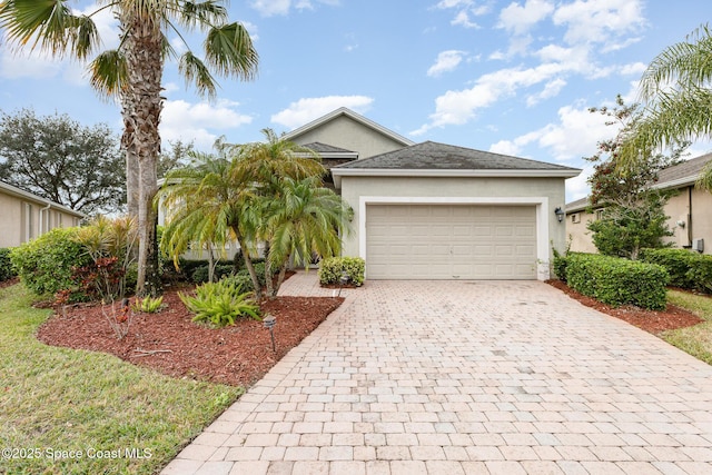 view of front of house with a garage