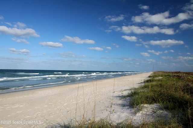 property view of water featuring a view of the beach