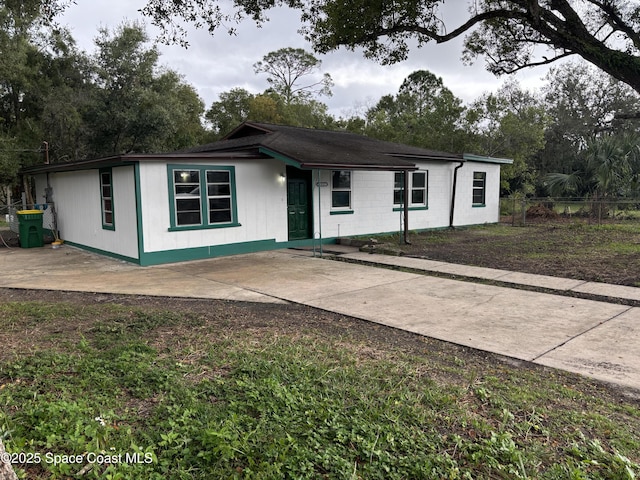 single story home with a patio area