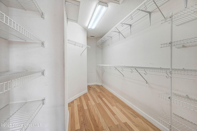 spacious closet featuring hardwood / wood-style flooring