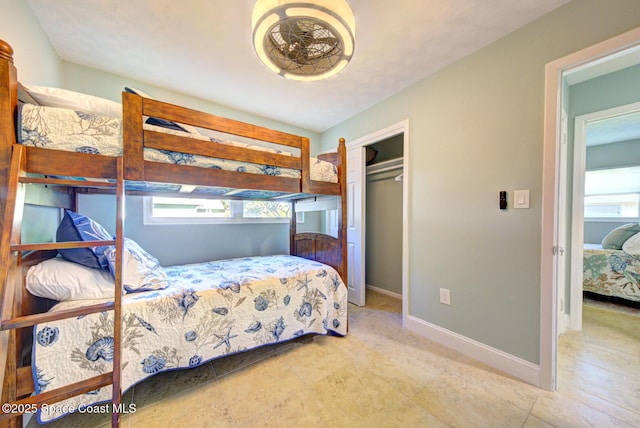 bedroom with a closet