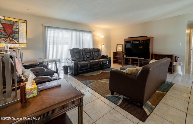 view of tiled living room