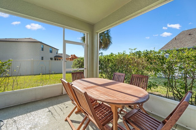 view of sunroom