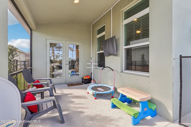 view of patio / terrace featuring french doors