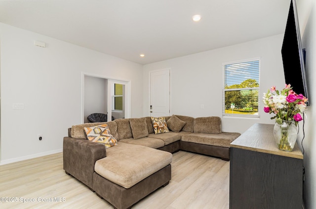 living room featuring light hardwood / wood-style floors